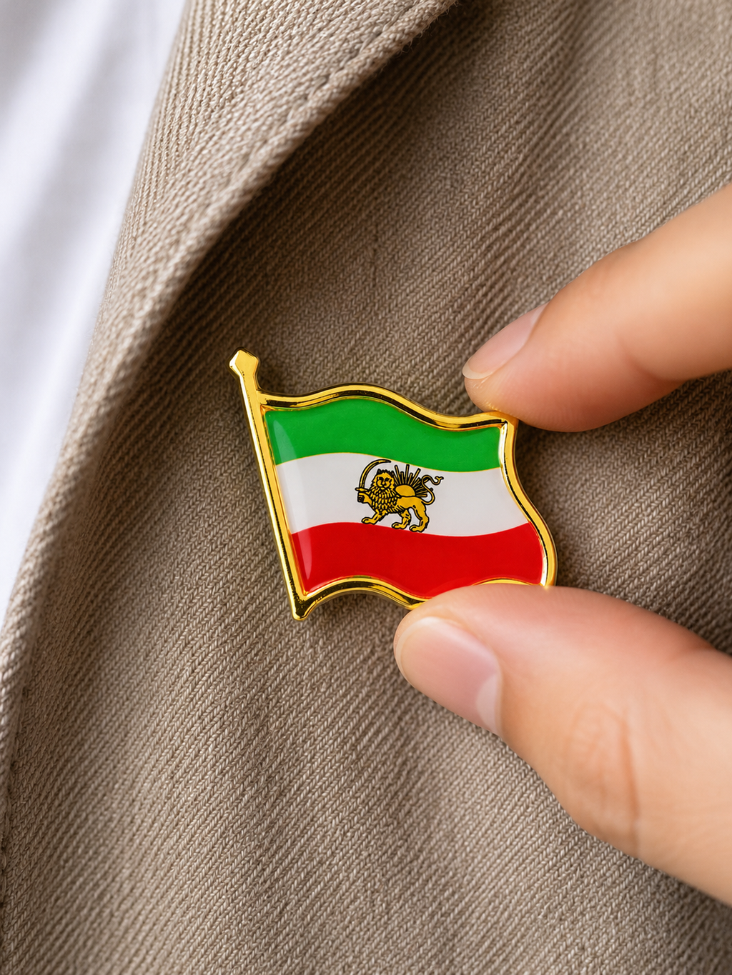 Lion and Sun Iran Flag Pin