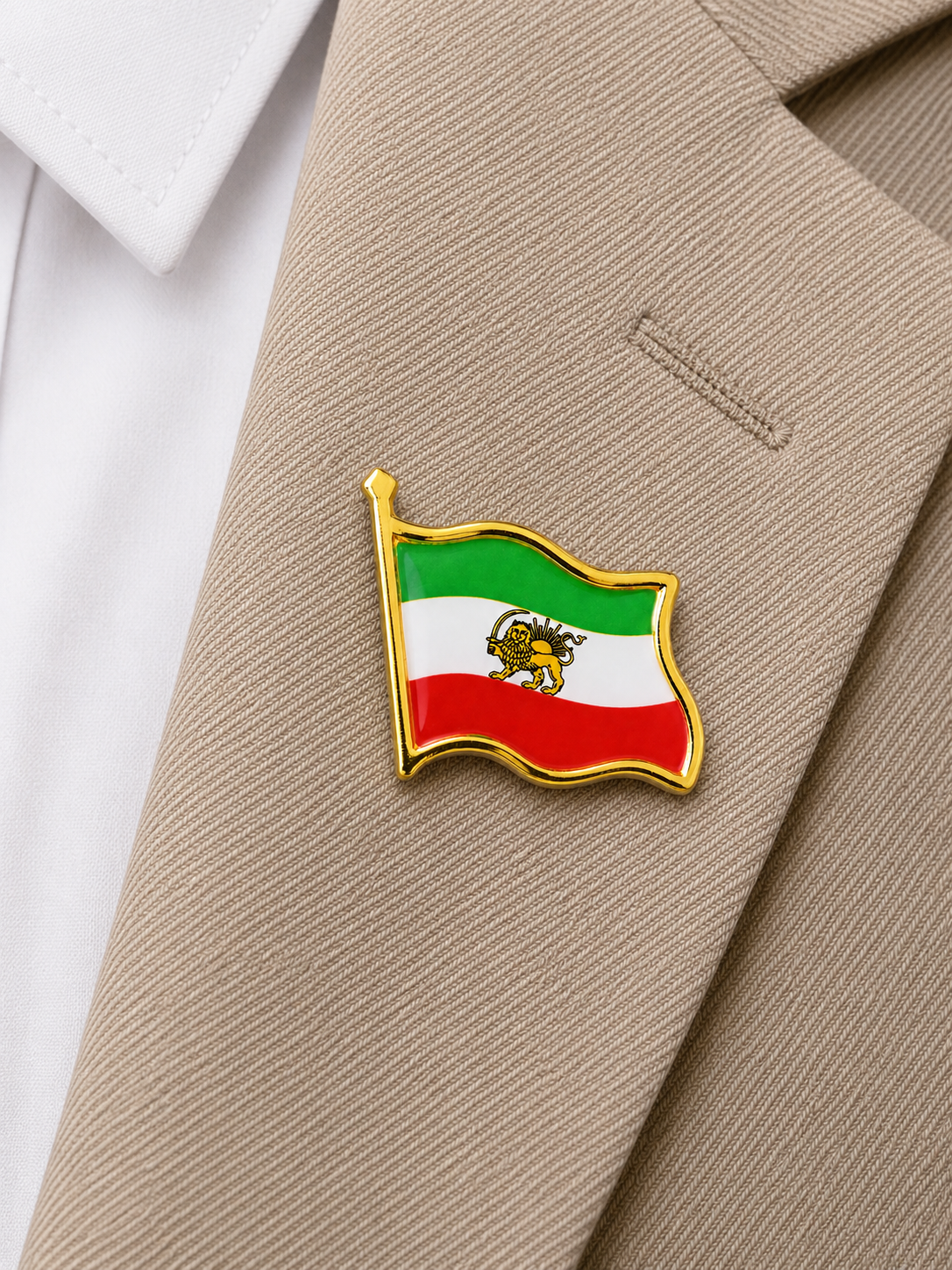 Lion and Sun Iran Flag Pin